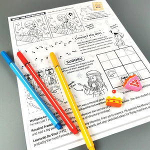 Practice logical thinking with Da Vinci, Franklin and Mozart