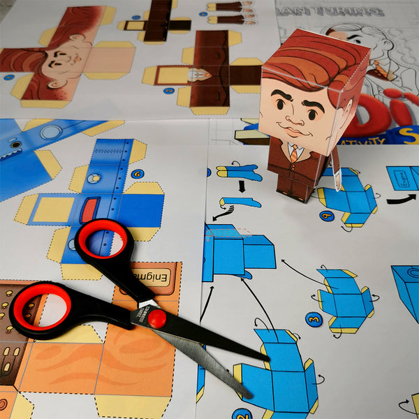 Alan Turing 3D DIY Mini set {Print-at-Home PDF}