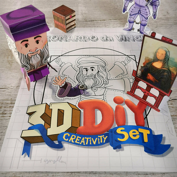 Leonardo Da Vinci 3D DIY Mini set {Print-at-Home PDF}