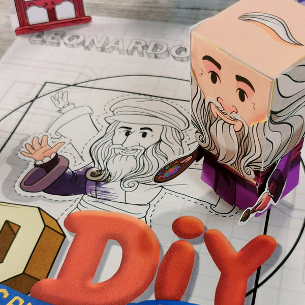 Leonardo Da Vinci 3D DIY Mini set {Print-at-Home PDF}