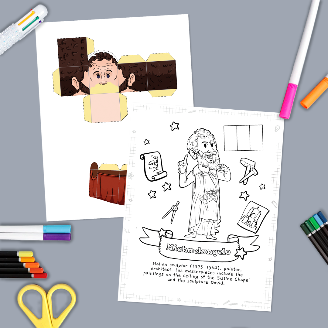 Michaelangelo 3D DIY Mini set {Print-at-Home PDF} – MegaGeex