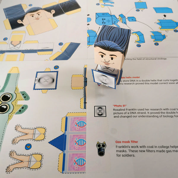 Rosalind Franklin 3D DIY Mini set {Print-at-Home PDF}