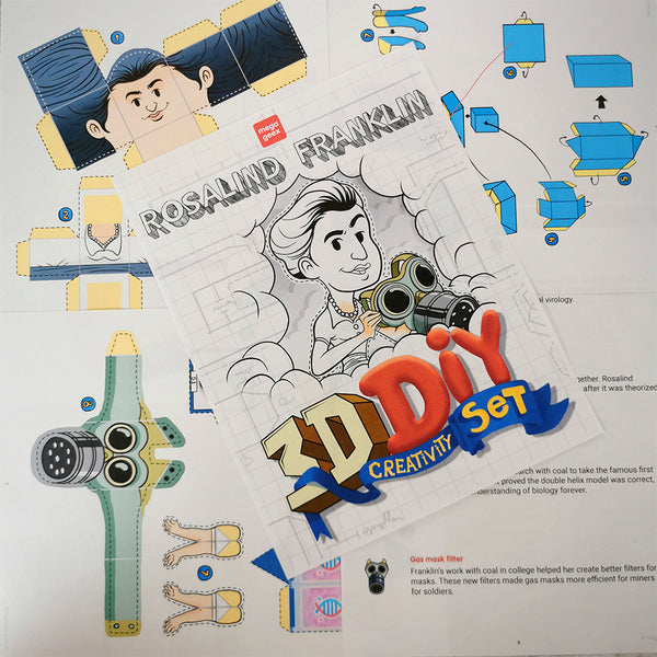 Rosalind Franklin 3D DIY Mini set {Print-at-Home PDF}