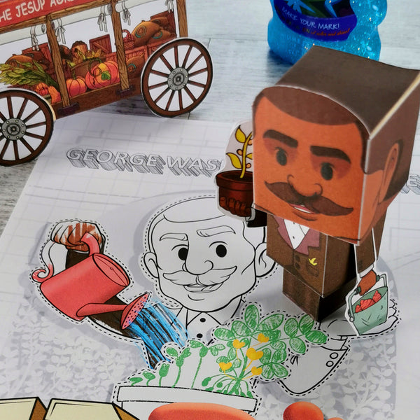 George Washington Carver 3D DIY Mini set {Print-at-Home PDF}
