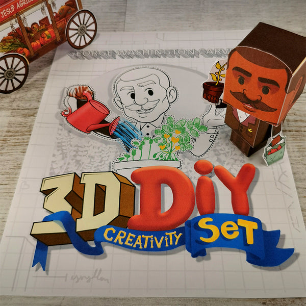 George Washington Carver 3D DIY Mini set {Print-at-Home PDF}