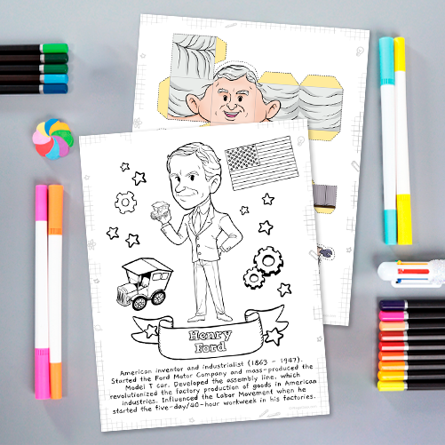 Henry Ford 3D DIY Mini set {Print-at-Home PDF}