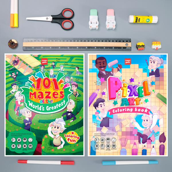 Bundle: 101 Mazes + Pixel coloring {Print-at-Home PDF}