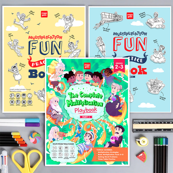 Multiplication Pack: Complete Playbook 1 + Fun Practice 1&2 {Hard Copy}