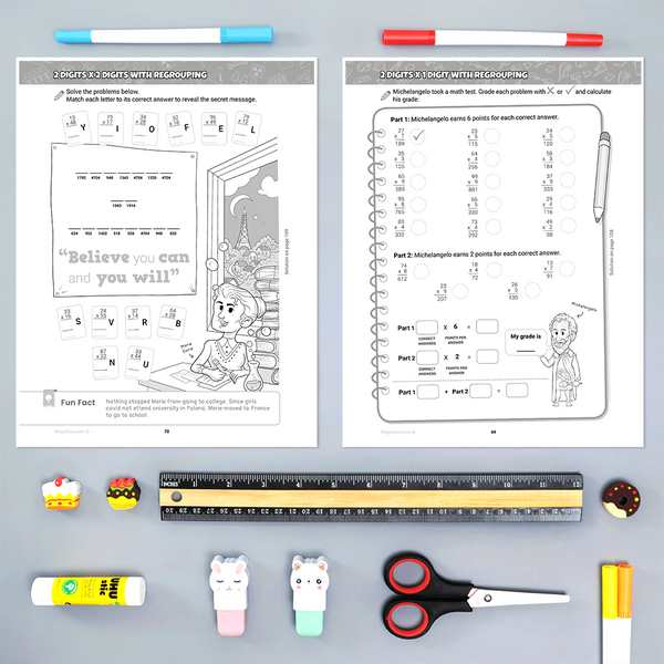 Multiplication Pack: Complete Playbook 1&2 + Fun Practice 1&2 {Hard Copy}
