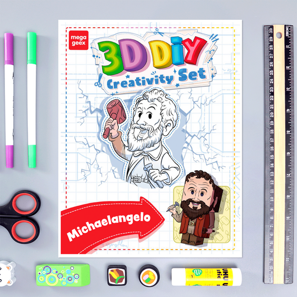 Michaelangelo 3D DIY Mini set {Print-at-Home PDF}