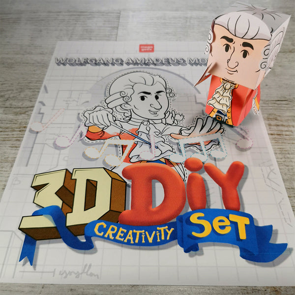 Wolfgang Amadeus Mozart 3D DIY Mini set {Print-at-Home PDF}