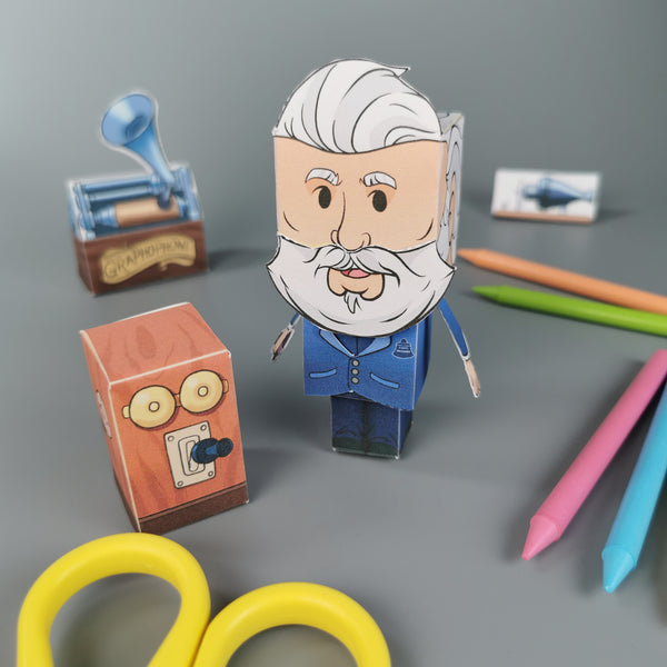 Alexander Graham Bell 3D DIY Mini set {Print-at-Home PDF}
